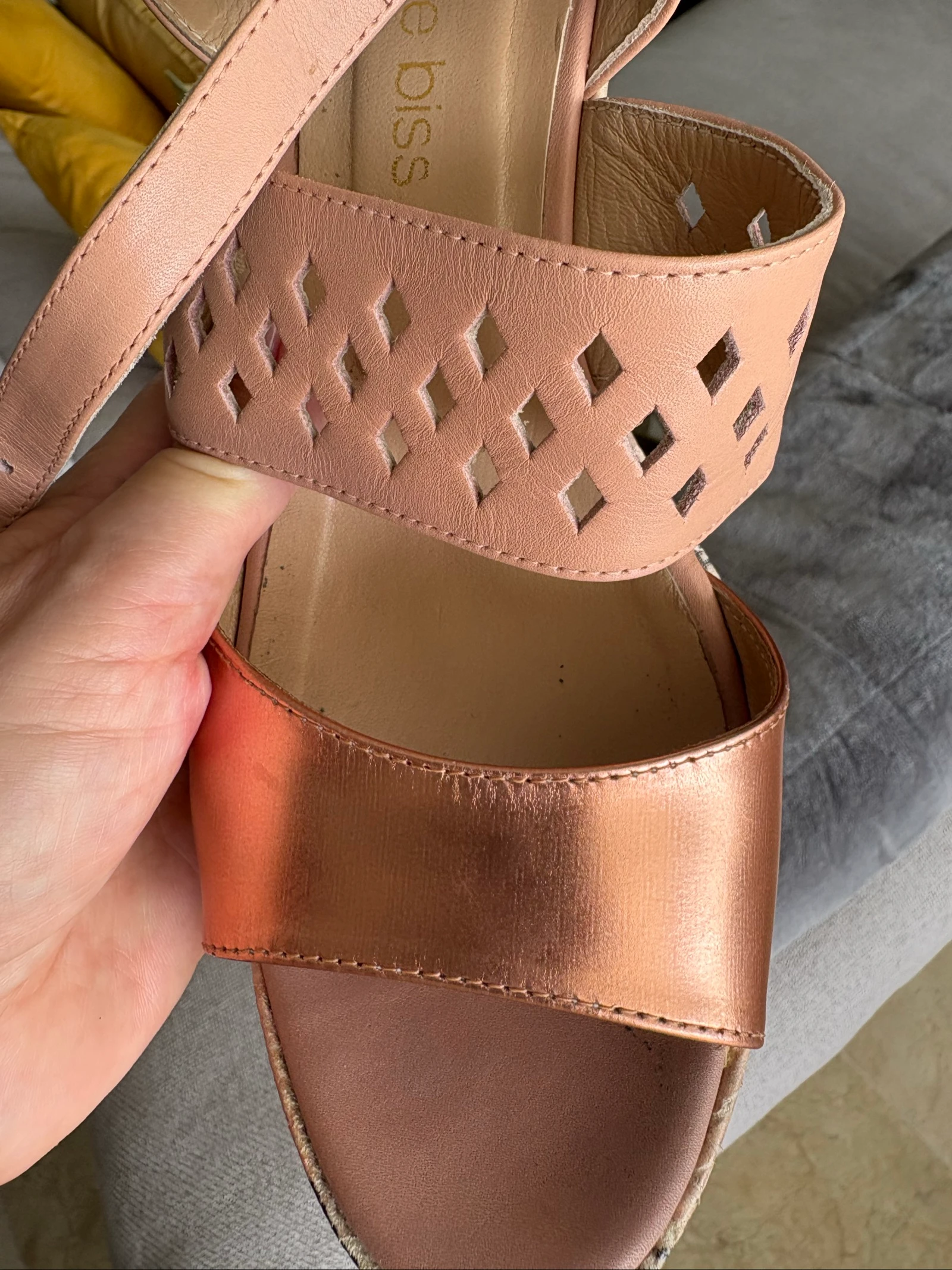 Sandales compensées Caroline Biss cuir rose 41 – photo 5